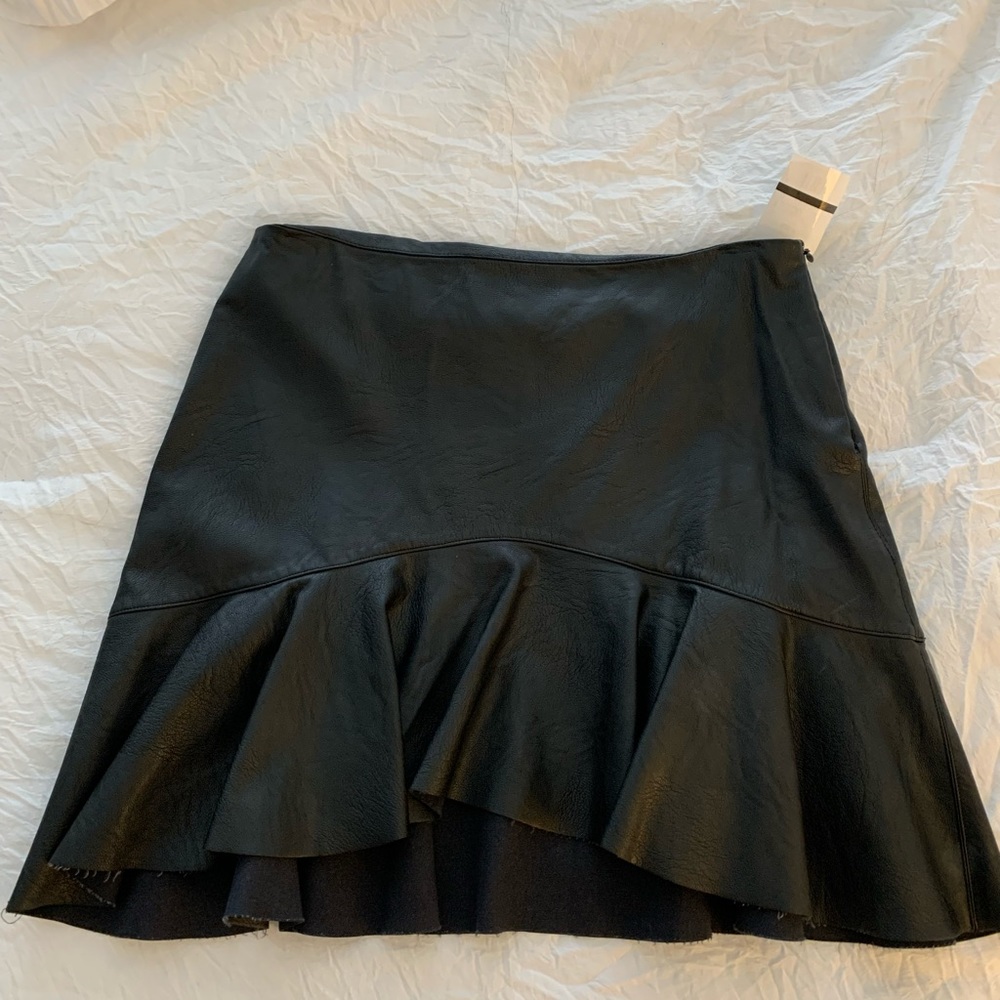 Black leather skirt
